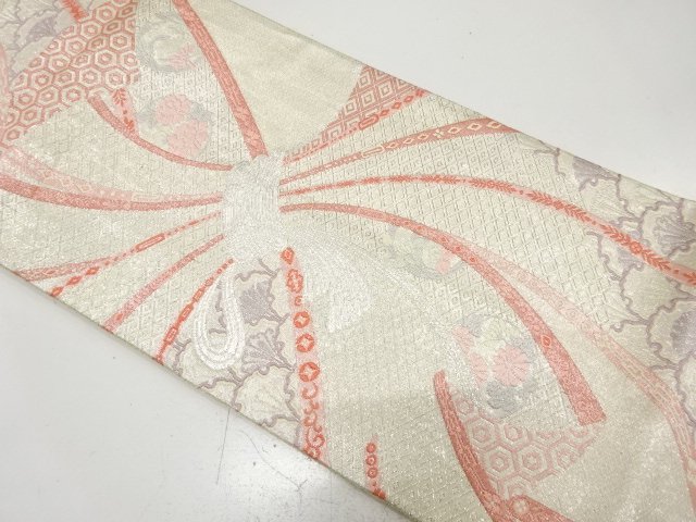 JAPANESE FUKURO OBI / SAGANISHIKI / WOVEN FLOWER ROUNDEL